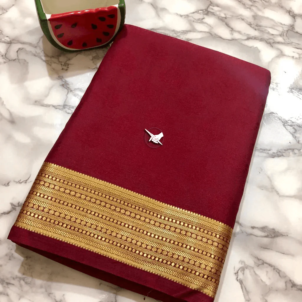 Beautiful Mysore Silk Saree – Elegant Traditional Zari Border - Image 5