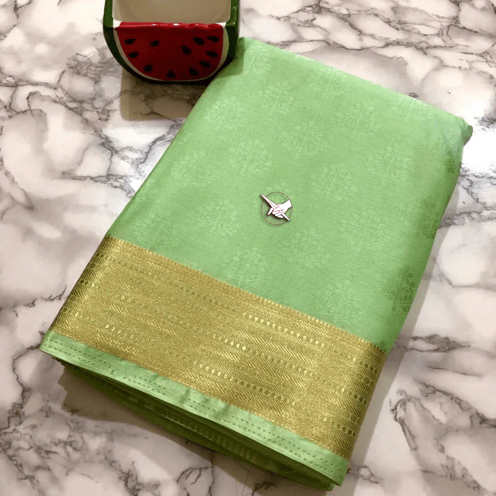 Beautiful Mysore Silk Saree – Elegant Traditional Zari Border - Image 8