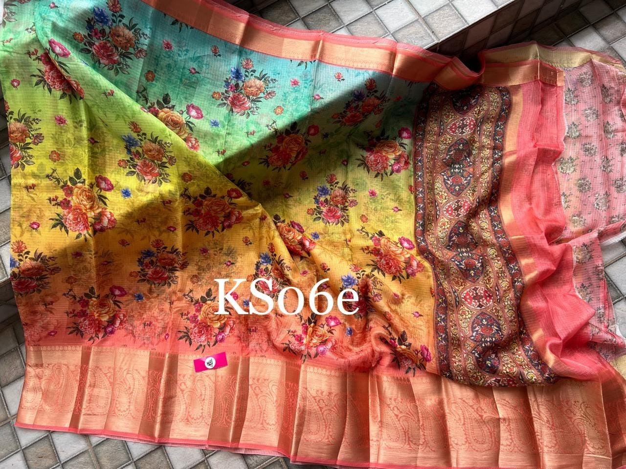 Digital printed all over saree with zari border - Image 3