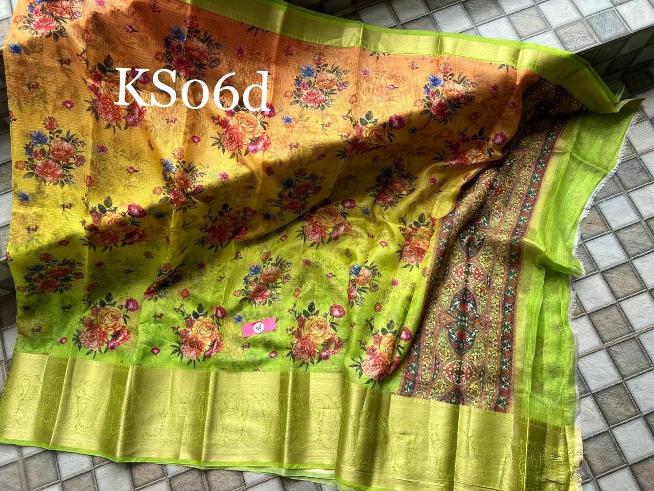 Digital printed all over saree with zari border - Image 4
