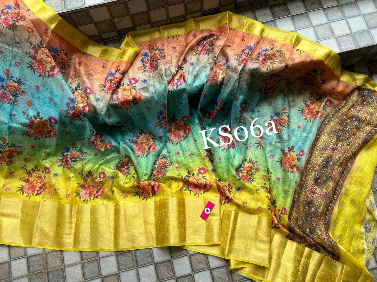 Digital printed all over saree with zari border - Image 5