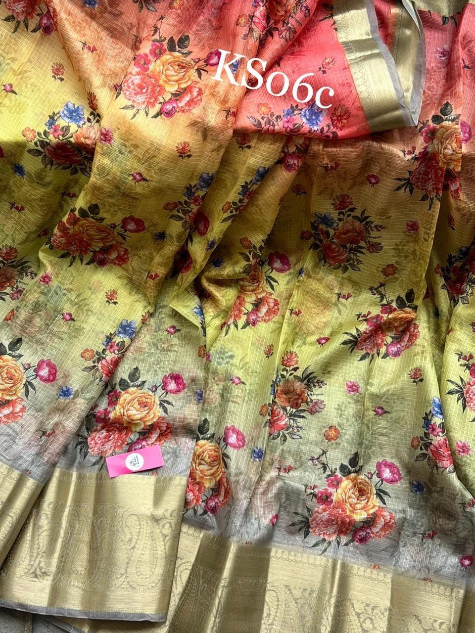 Digital printed all over saree with zari border - Image 6