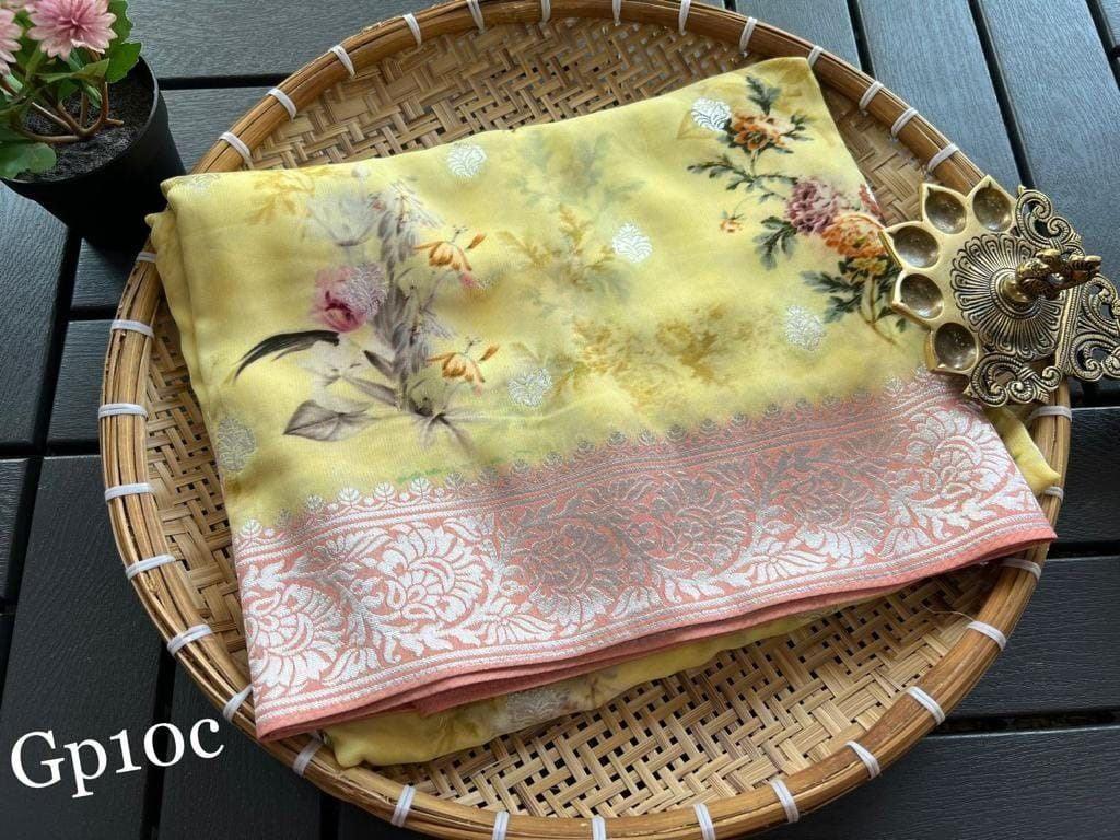 Crepe Georgette Printed Saree – Elegant Lightweight Fabric - Image 19