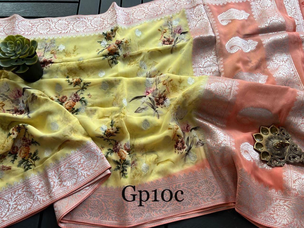 Crepe Georgette Printed Saree – Elegant Lightweight Fabric - Image 20