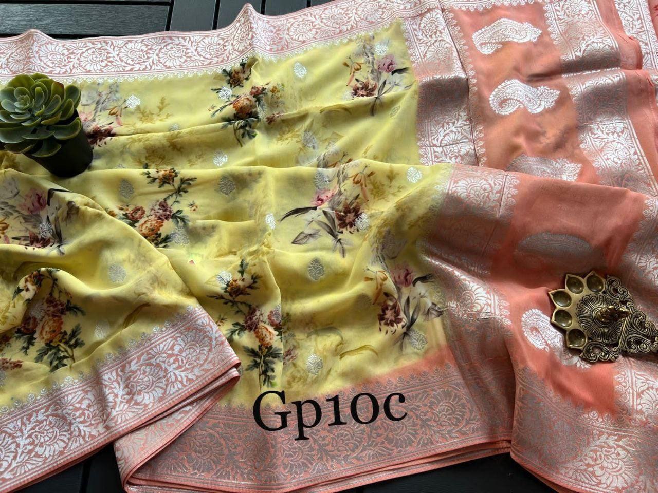 Crepe Georgette Printed Saree – Elegant Lightweight Fabric - Image 21