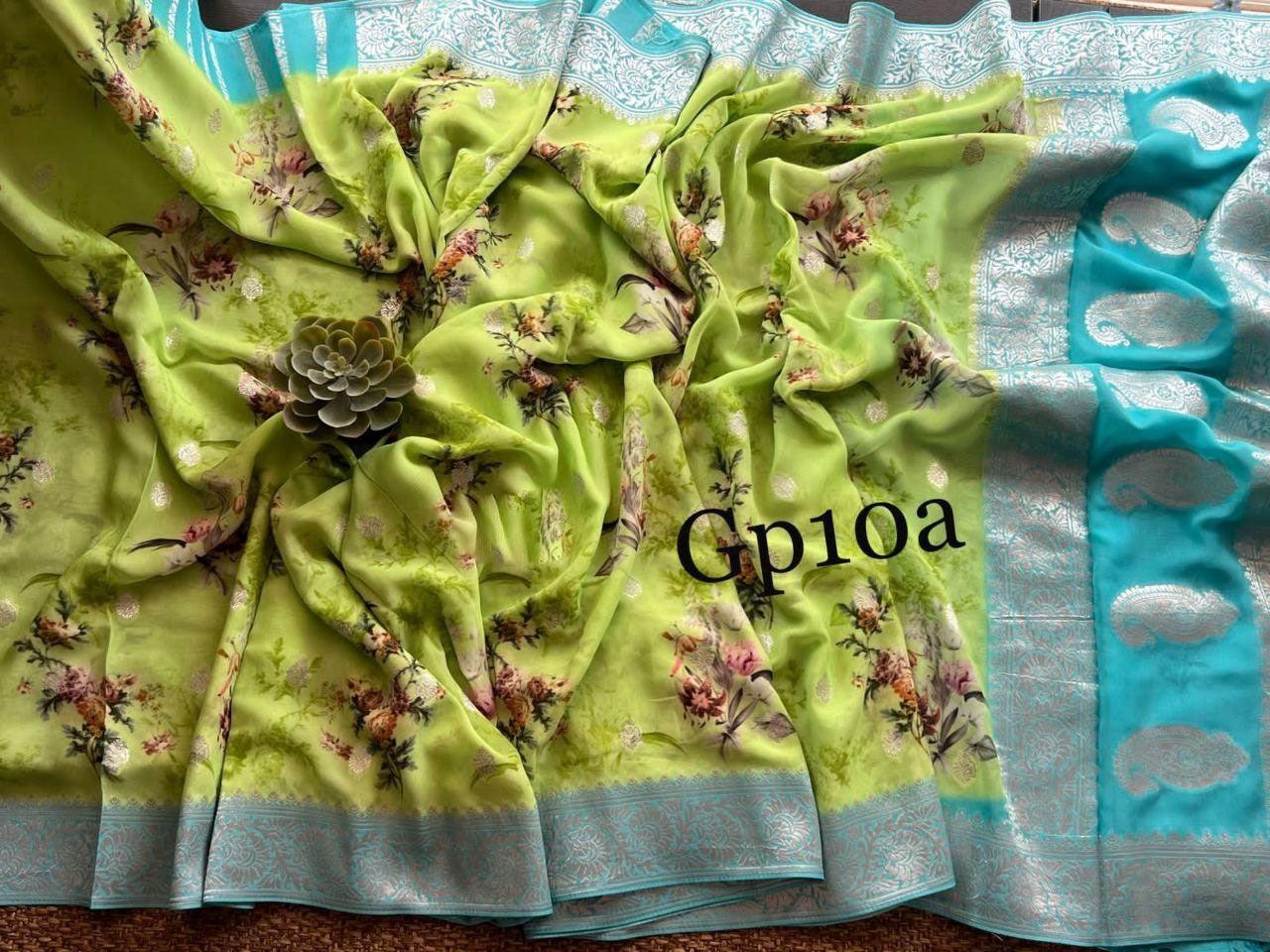 Crepe Georgette Printed Saree – Elegant Lightweight Fabric - Image 3