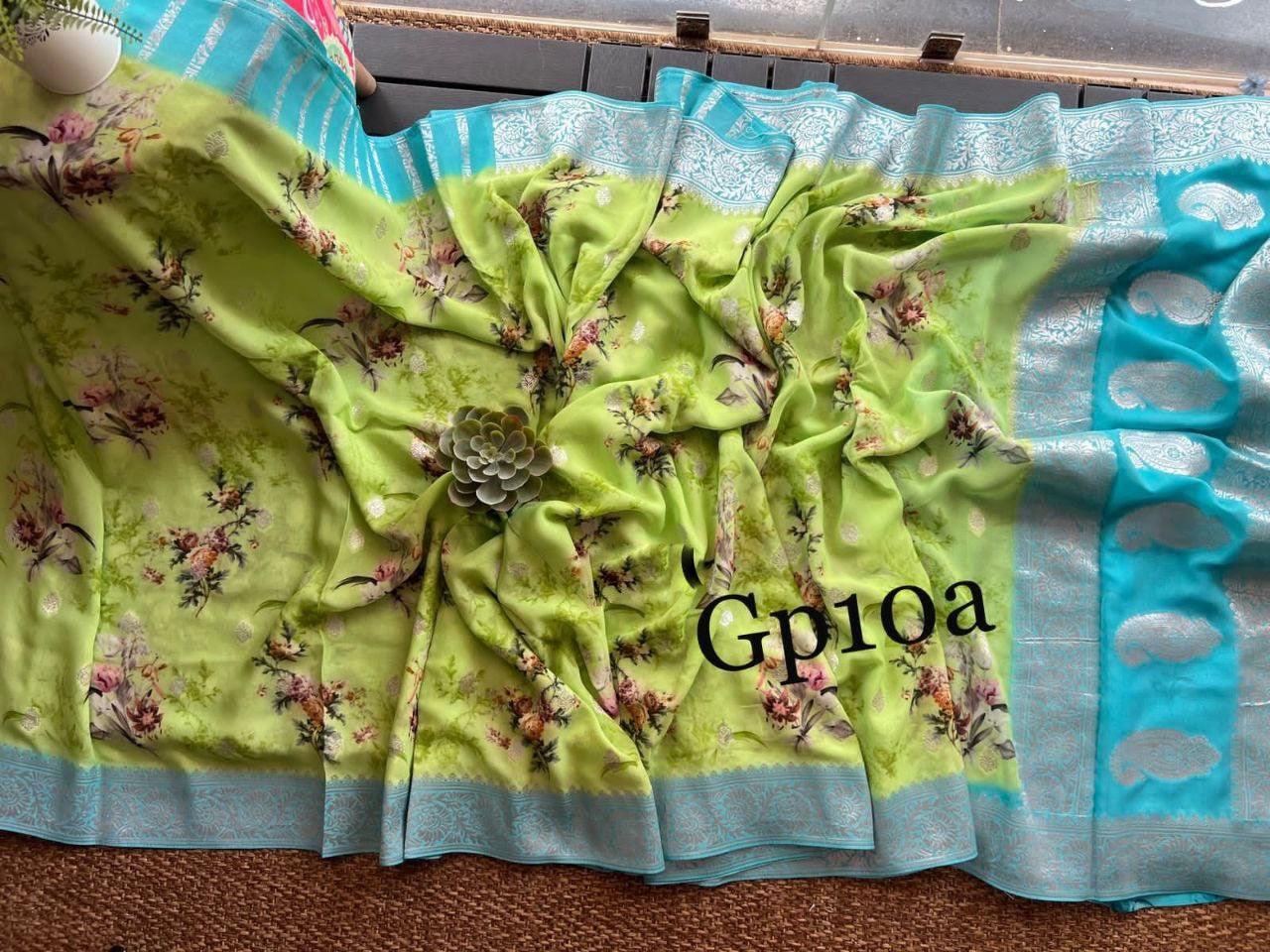Crepe Georgette Printed Saree – Elegant Lightweight Fabric - Image 4
