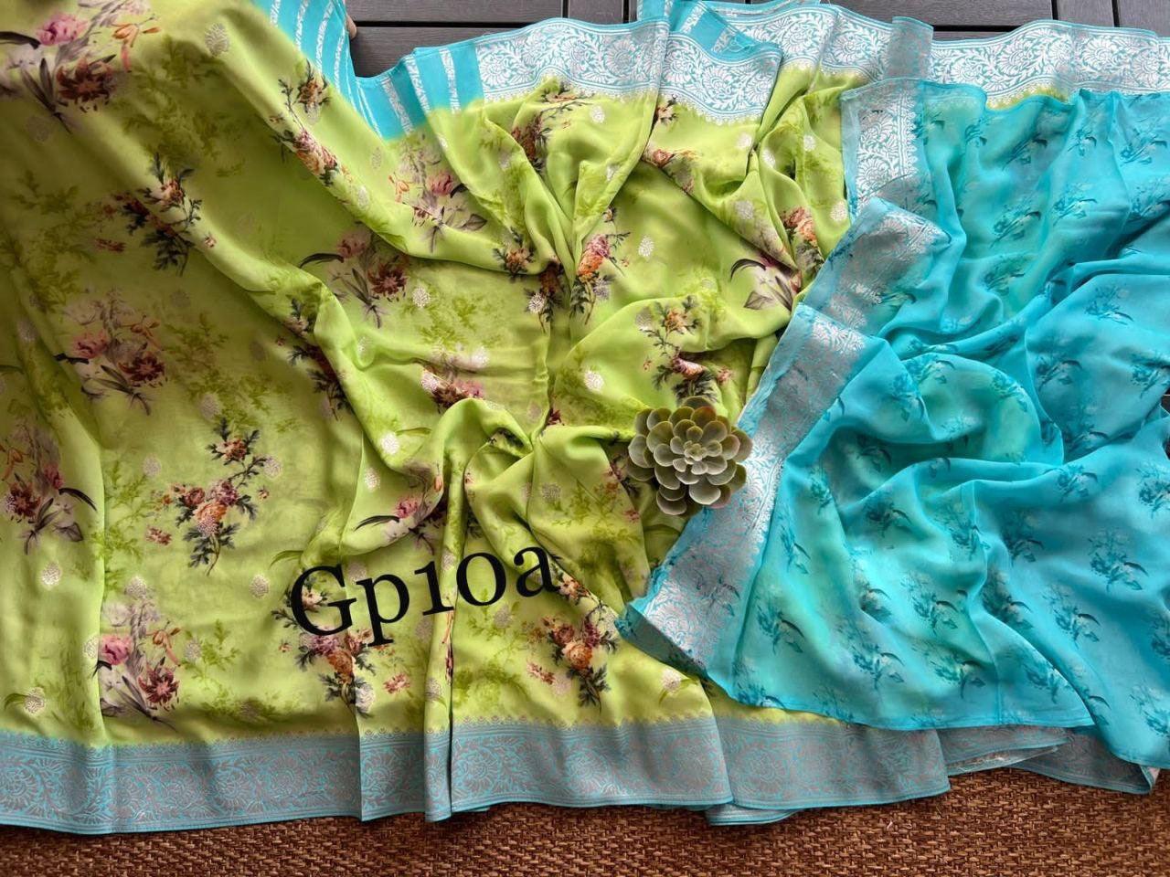 Crepe Georgette Printed Saree – Elegant Lightweight Fabric - Image 5