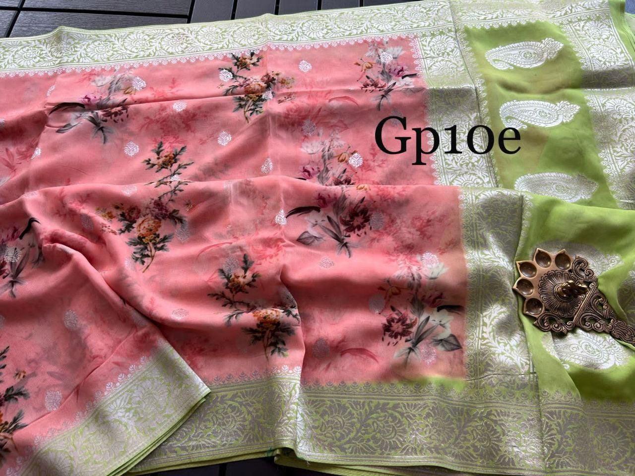Crepe Georgette Printed Saree – Elegant Lightweight Fabric - Image 7