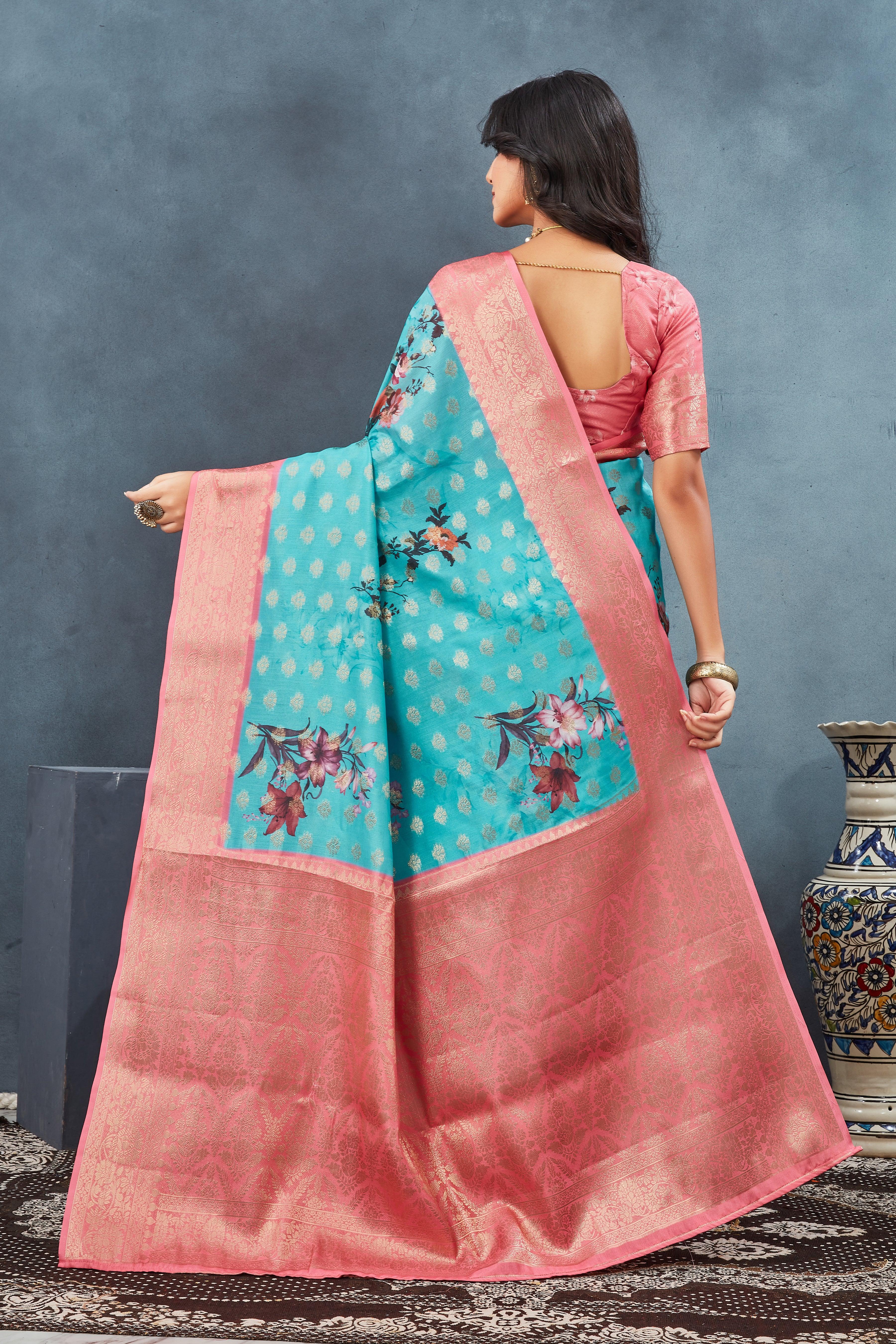 Digital mordern printed soft silk sarees - Image 3