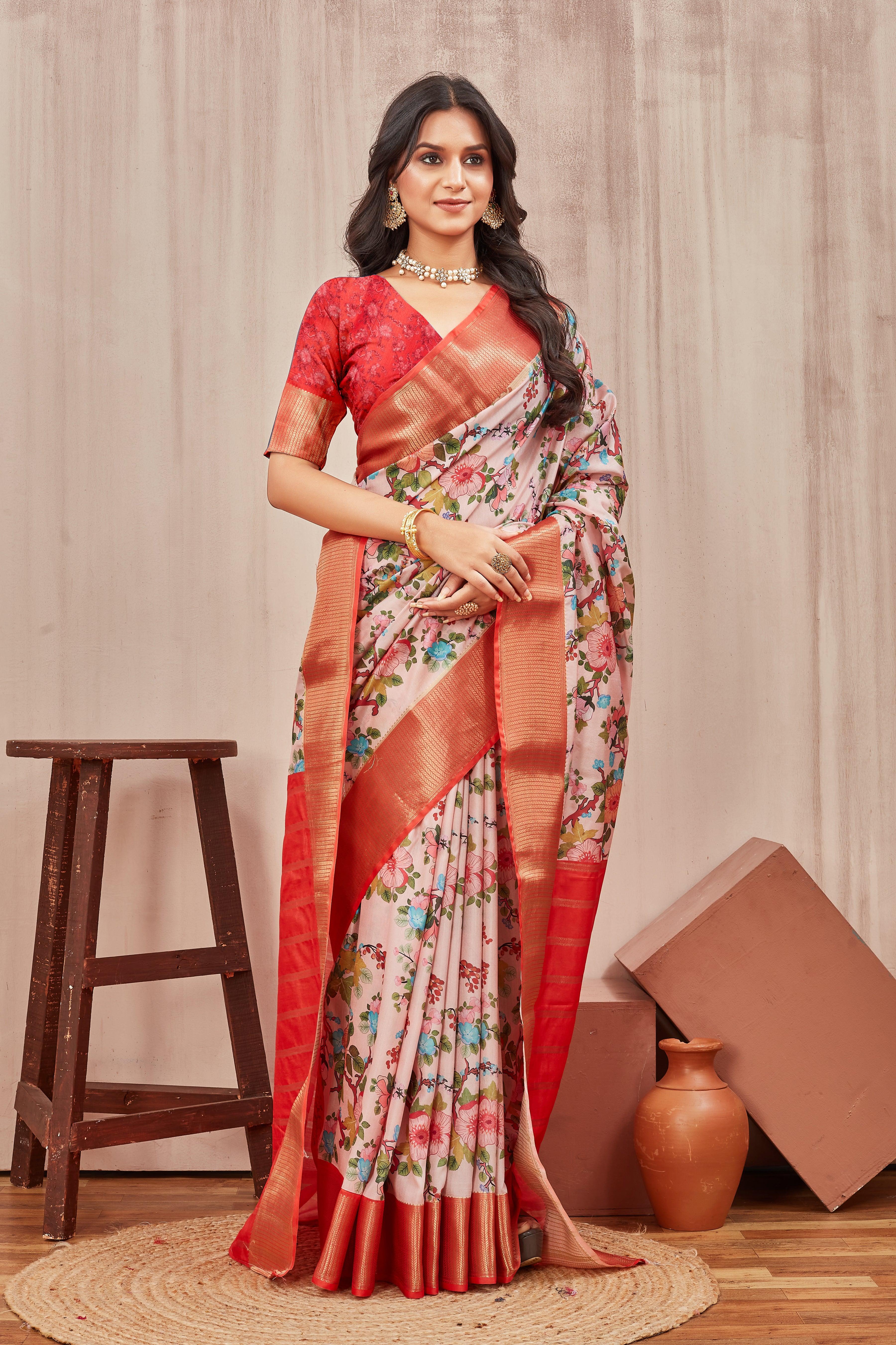 Digital mordern printed soft silk sarees - Image 3