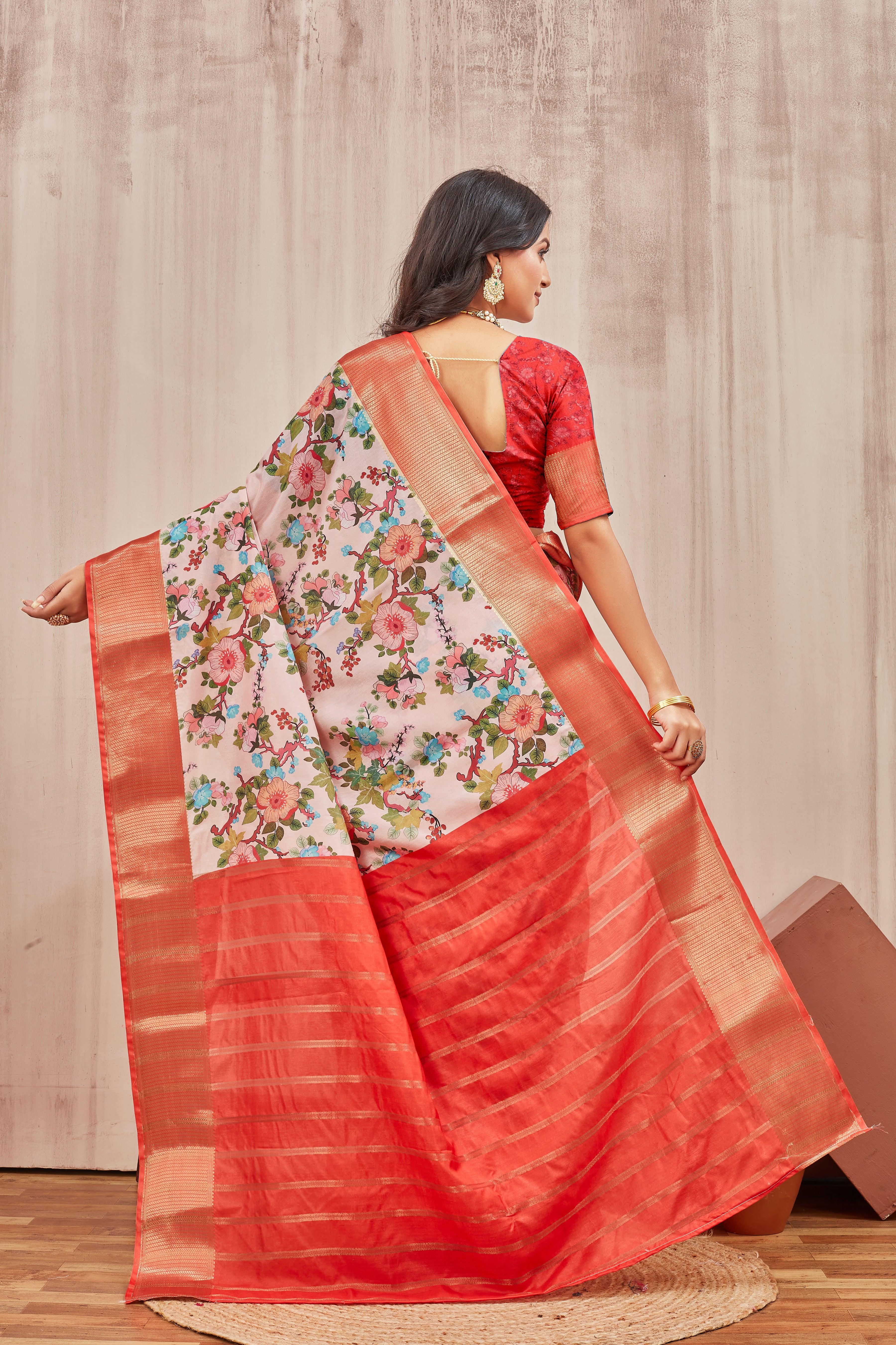 Digital mordern printed soft silk sarees - Image 4