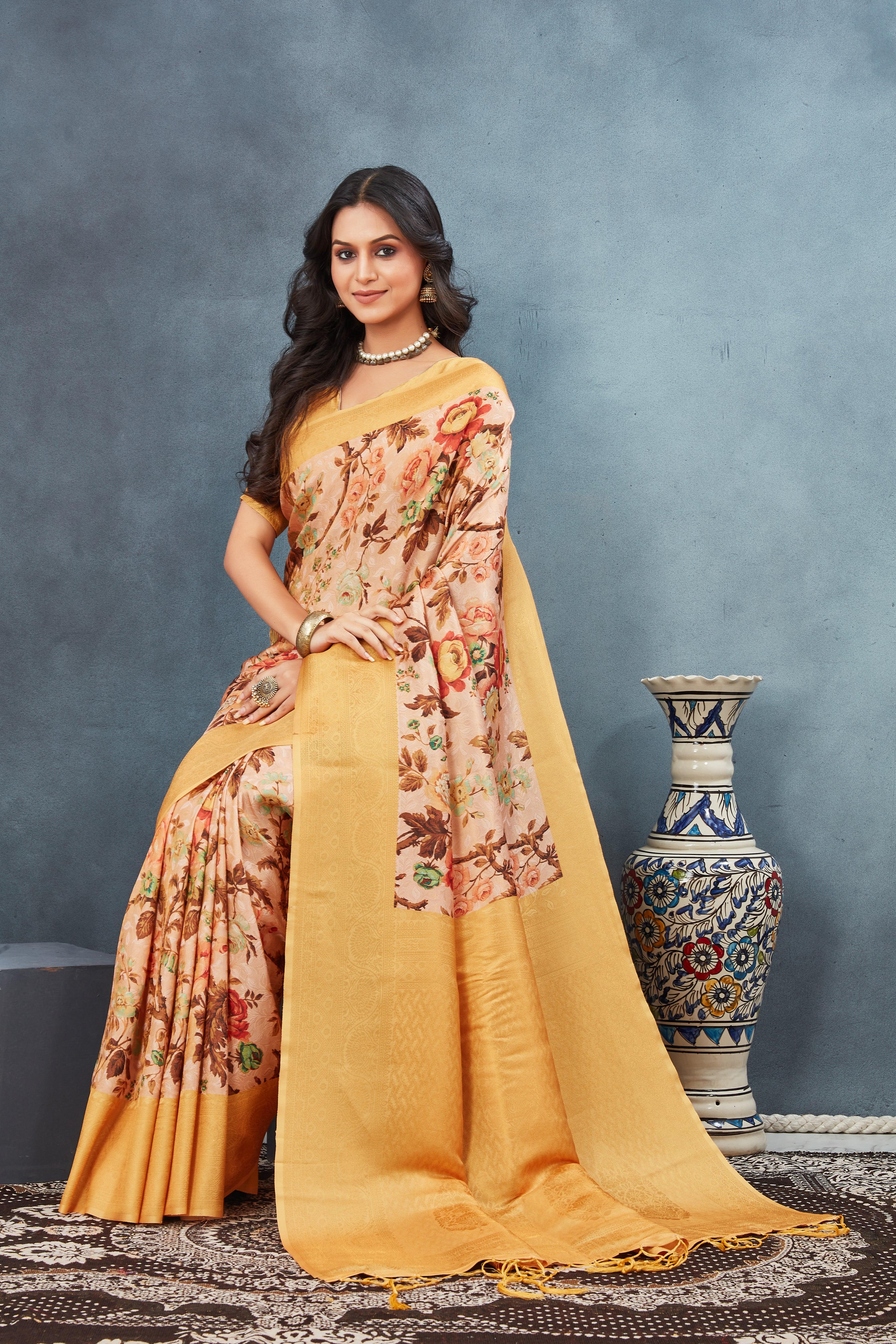 Digital mordern printed soft silk sarees - Image 4