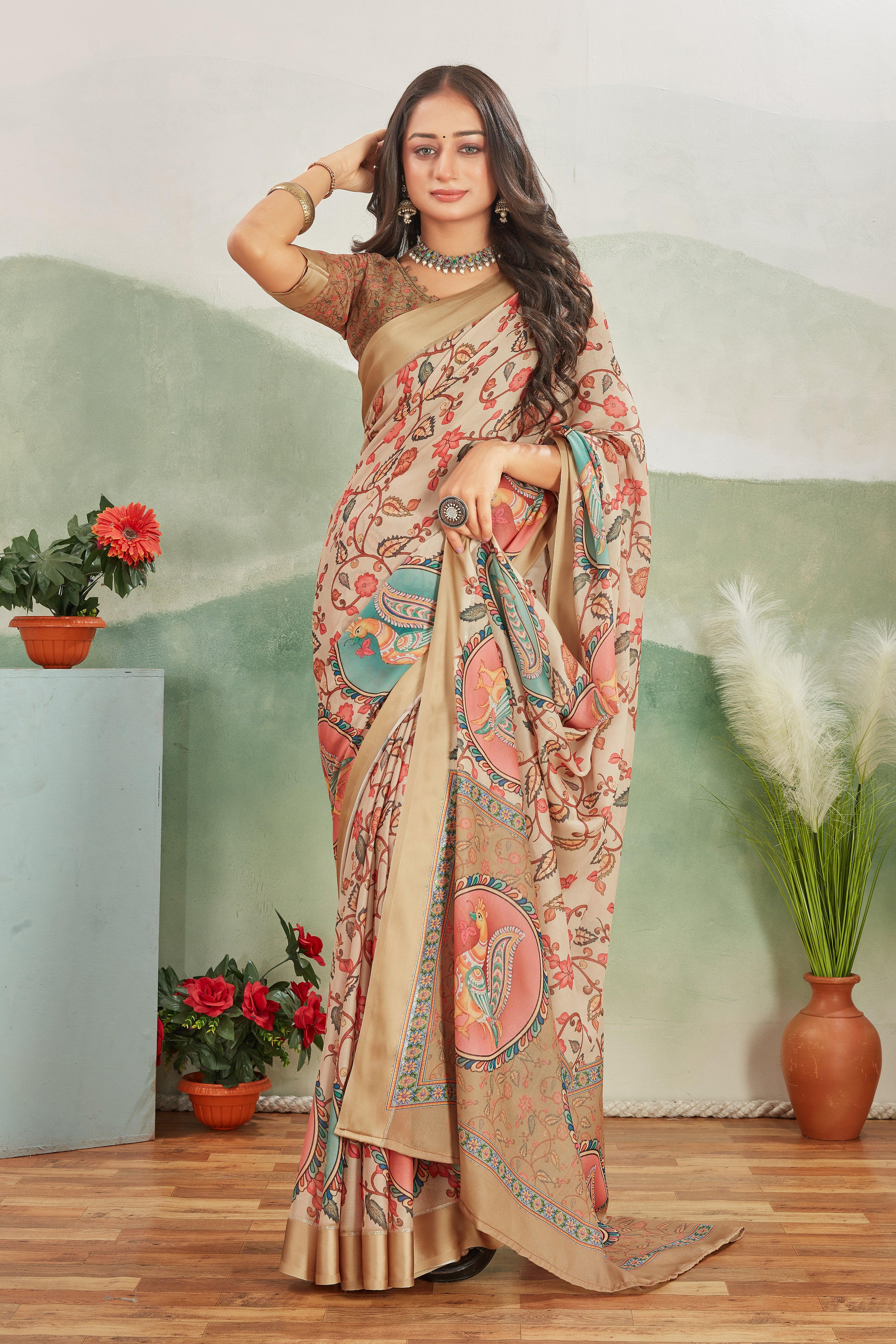 Enchanted Elegance: Mysore Silk with Stunning Pallu and Matching Blouse - Image 3
