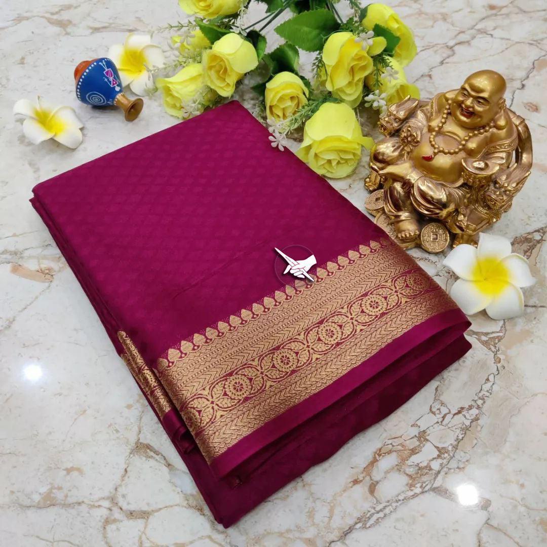 Lush & Light: Mysore Crepe Silk with Fine Pallu Lines - Image 7