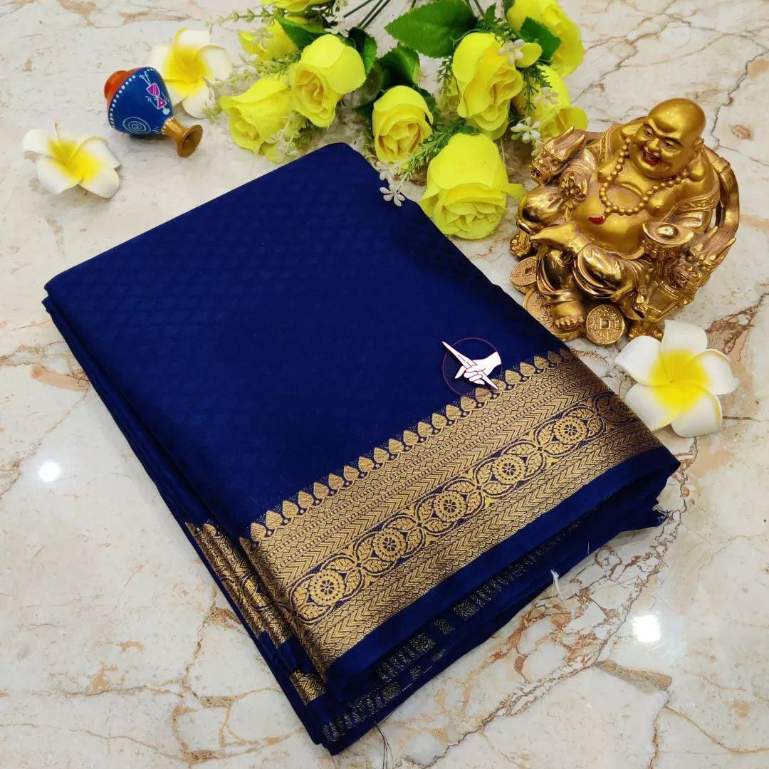 Lush & Light: Mysore Crepe Silk with Fine Pallu Lines - Image 6
