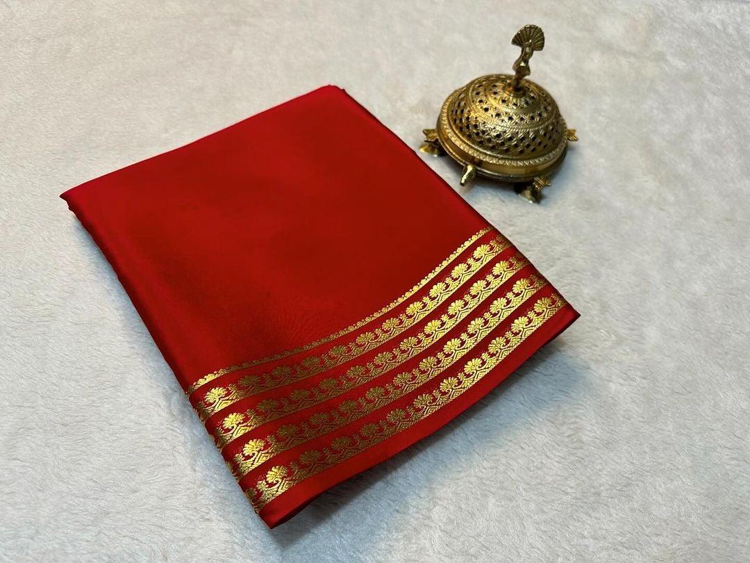 Premium Traditional Mysore Silk Sarees – Handwoven Zari Craft - Image 3