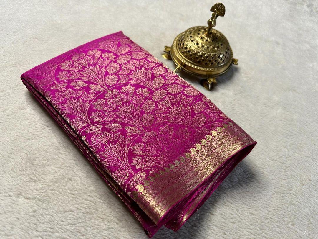 Shop the Elegance: Pure Brocade Mysore Silk Saree Collection - Image 10