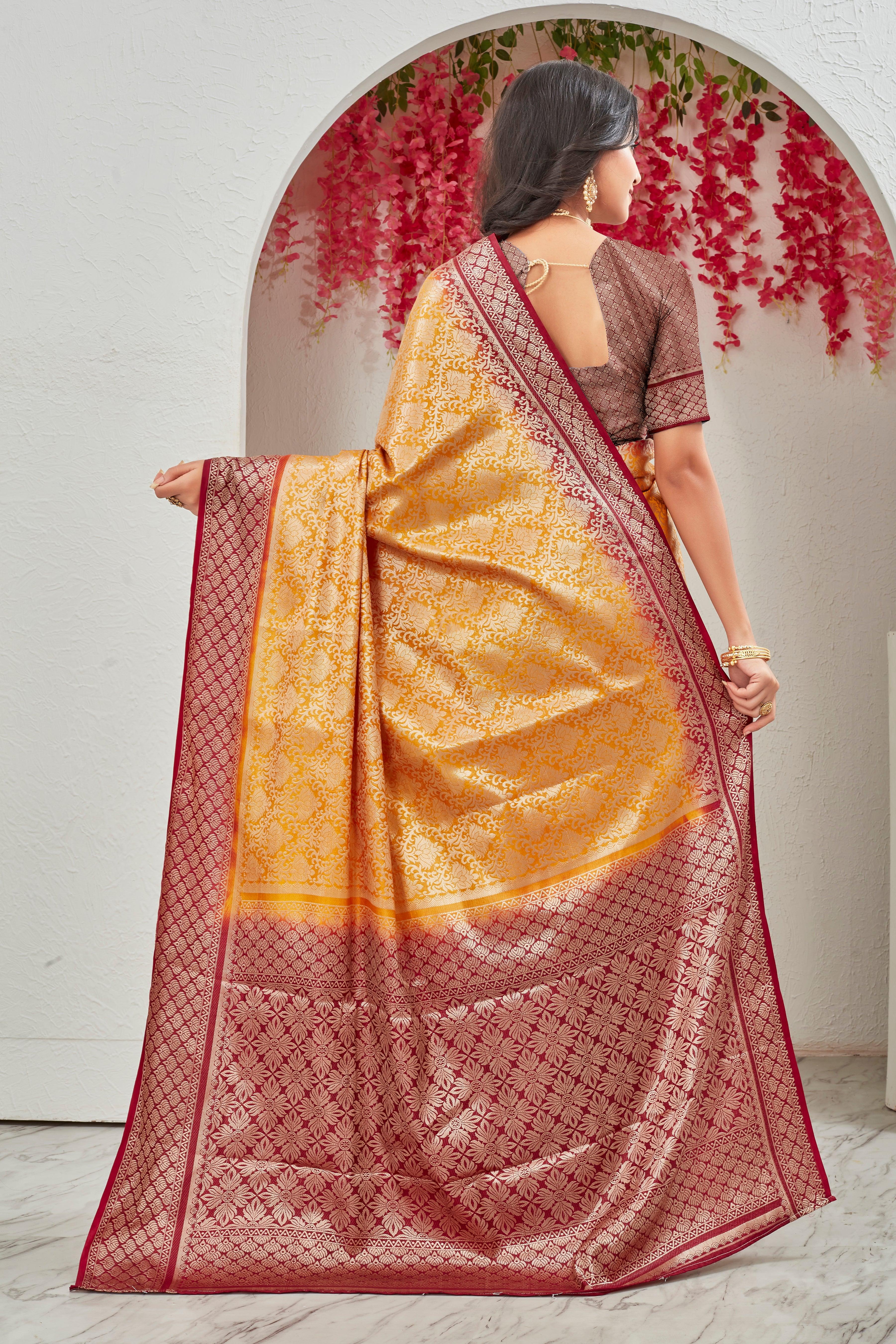 Ethereal Threads: Handwoven Brocade Mysore Silk - Image 3