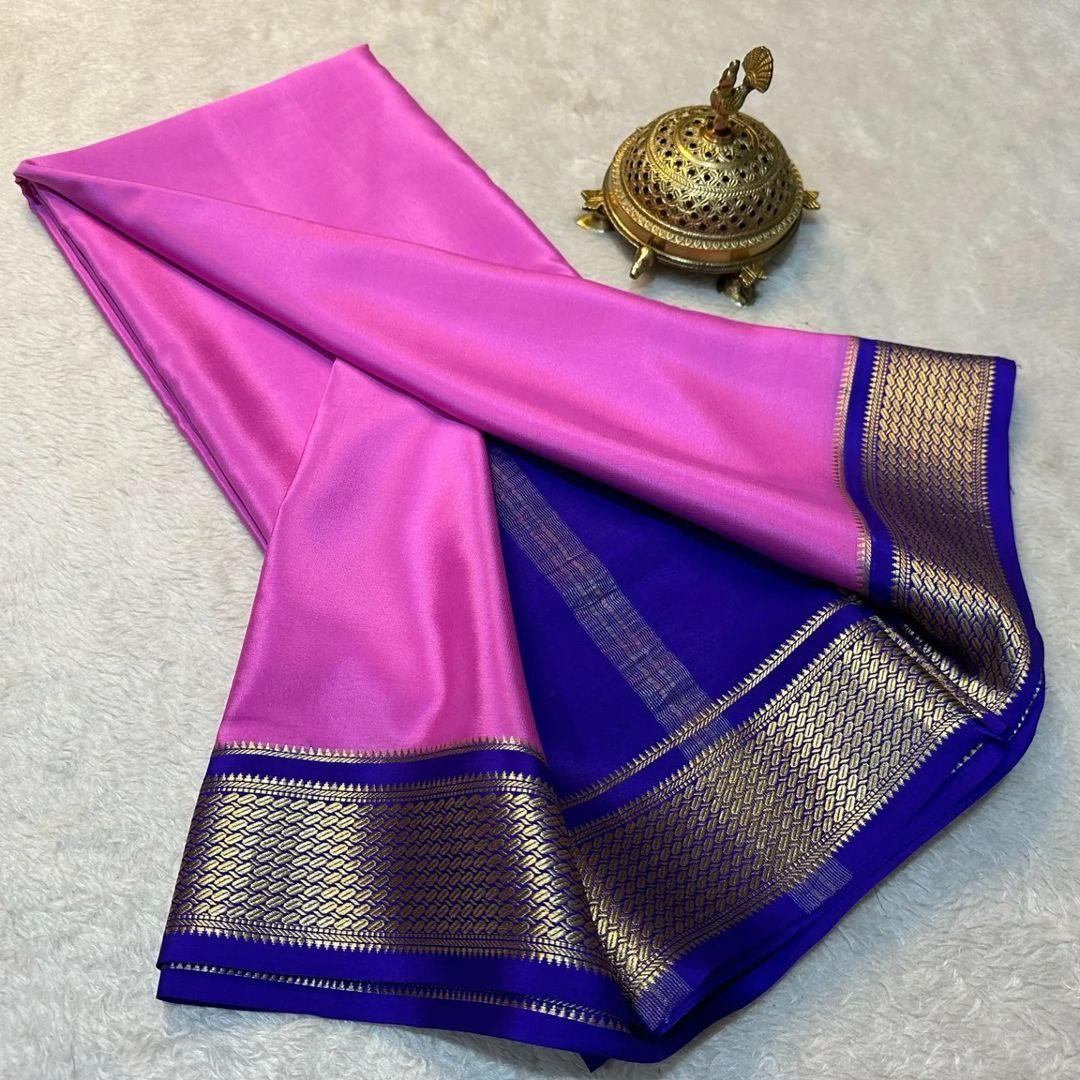 Royal Threads: Classic Mysore Silk Sarees in Vibrant Hues - Image 3