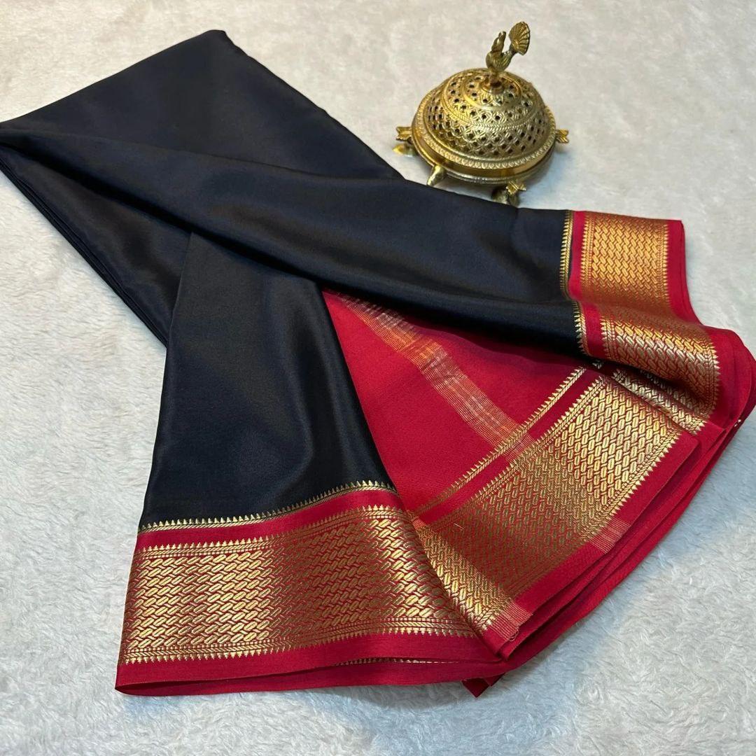 Royal Threads: Classic Mysore Silk Sarees in Vibrant Hues - Image 4