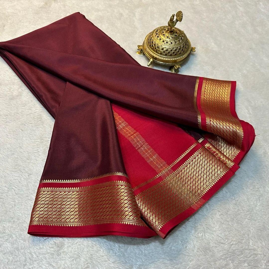 Royal Threads: Classic Mysore Silk Sarees in Vibrant Hues - Image 5