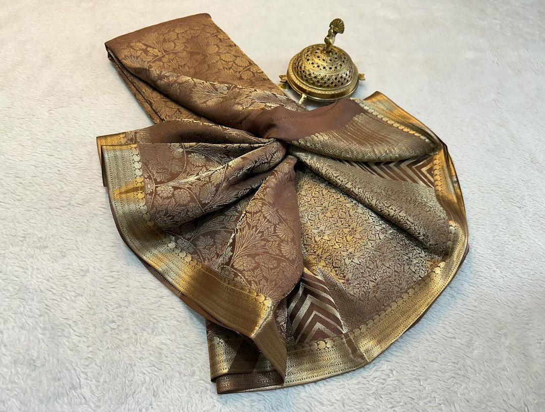 Shop the Elegance: Pure Brocade Mysore Silk Saree Collection - Image 16