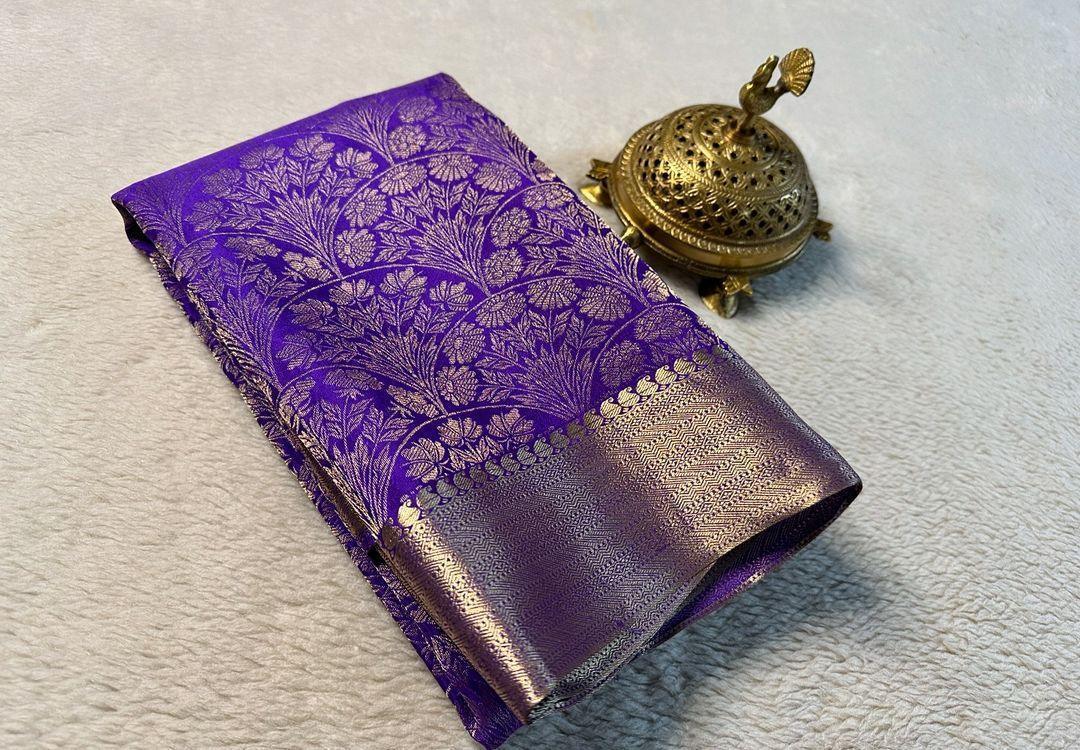 Shop the Elegance: Pure Brocade Mysore Silk Saree Collection - Image 9