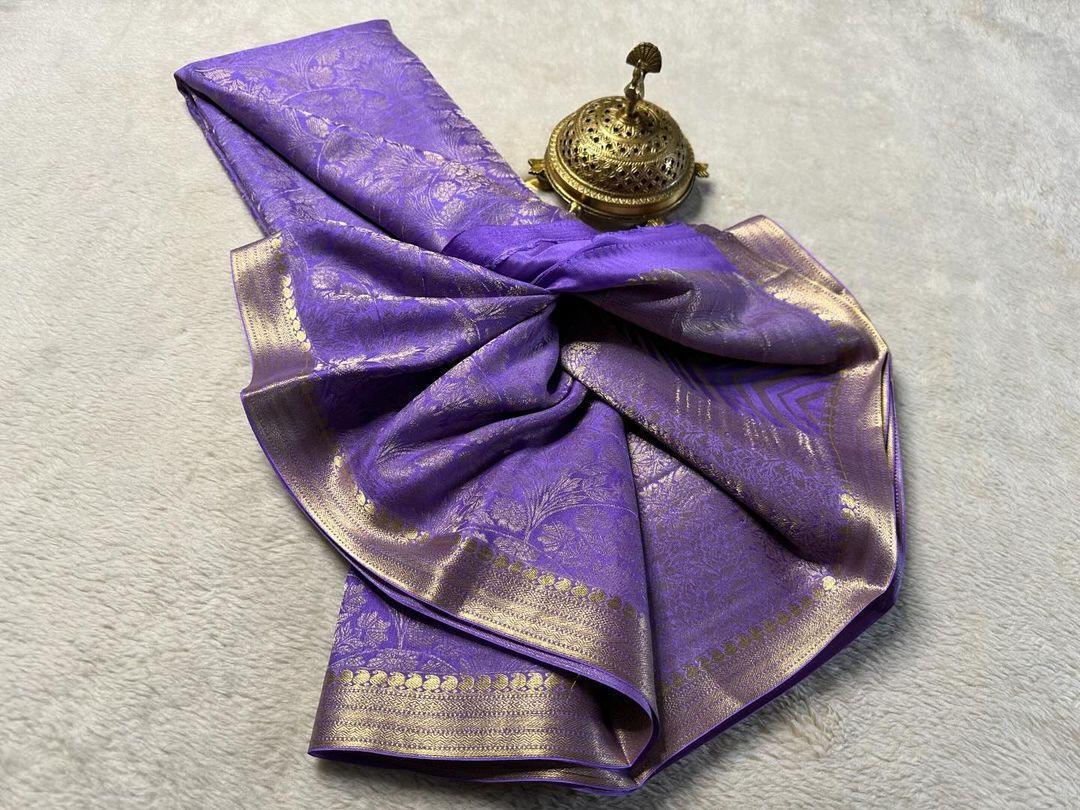 Shop the Elegance: Pure Brocade Mysore Silk Saree Collection - Image 3