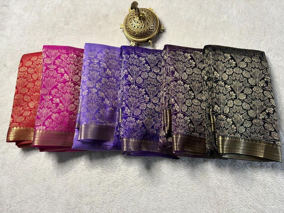 Shop the Elegance: Pure Brocade Mysore Silk Saree Collection - Image 29