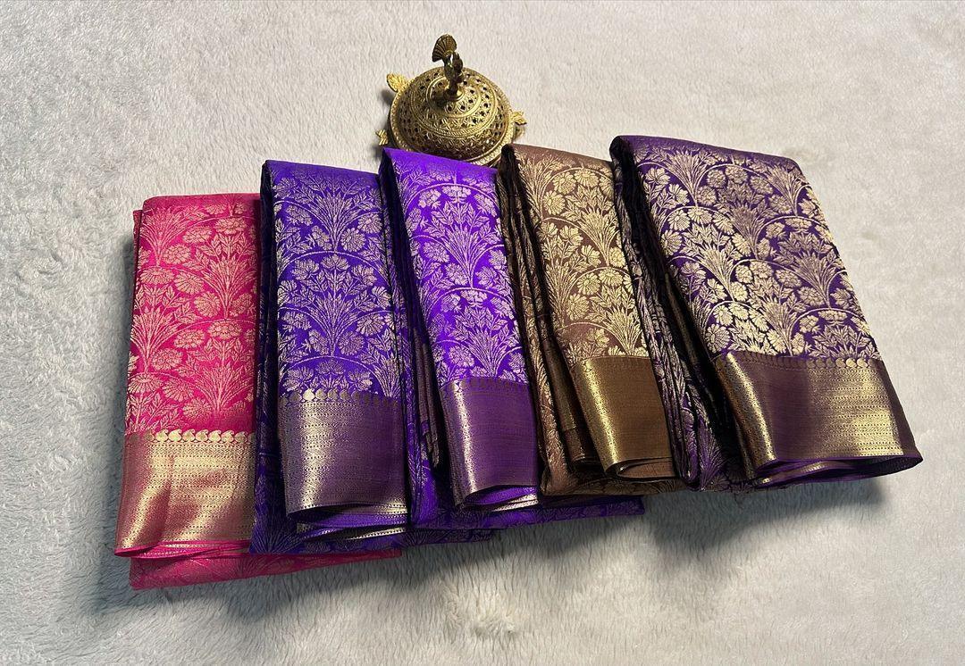 Shop the Elegance: Pure Brocade Mysore Silk Saree Collection - Image 30