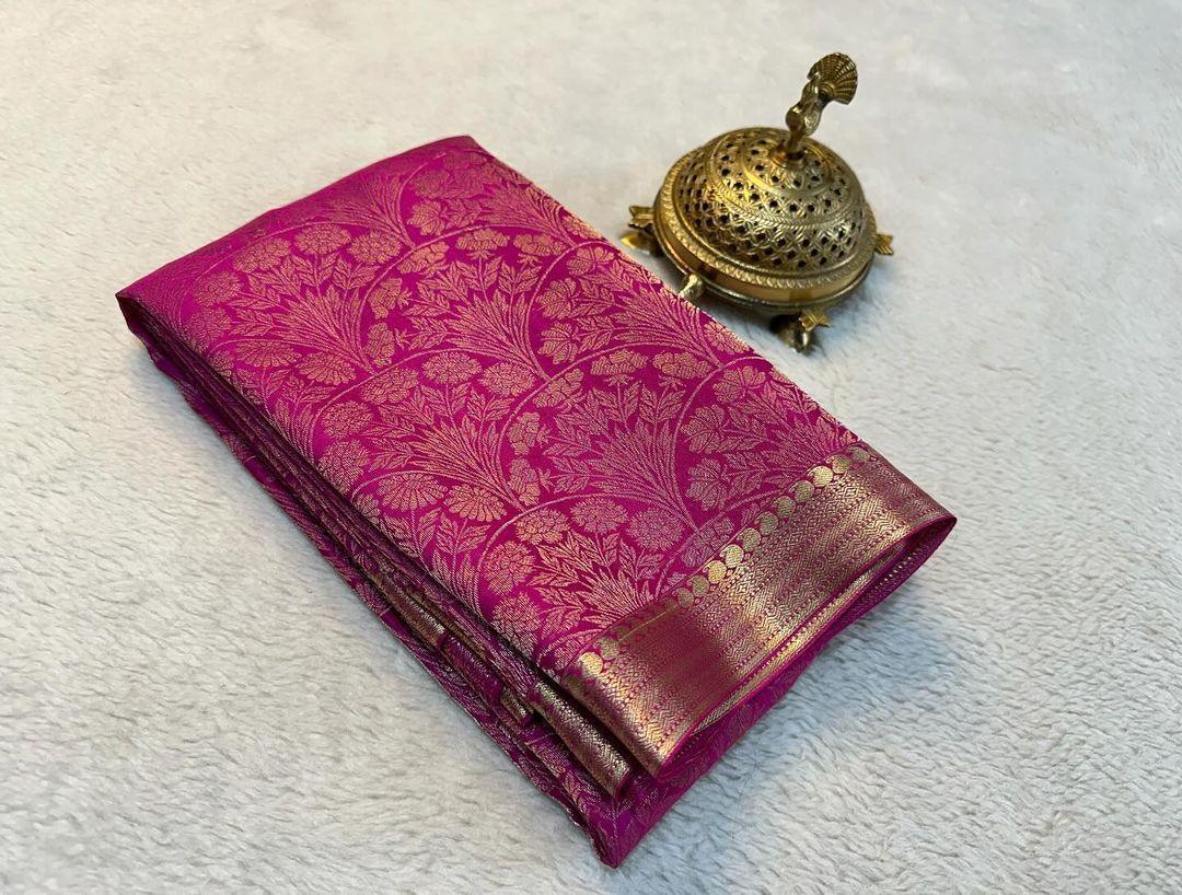 Shop the Elegance: Pure Brocade Mysore Silk Saree Collection - Image 13