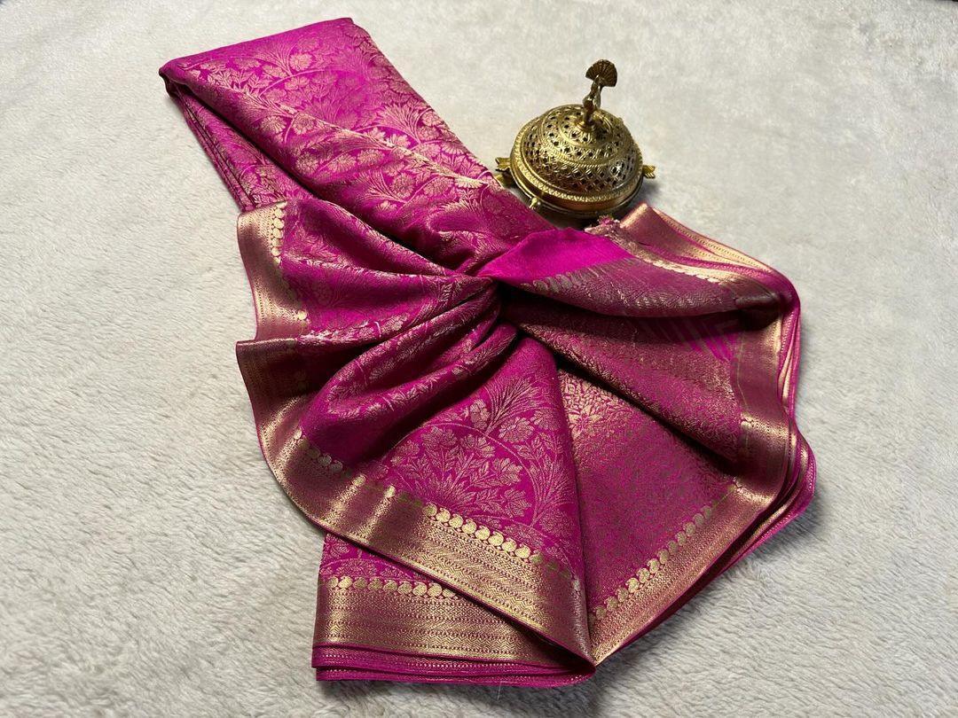 Shop the Elegance: Pure Brocade Mysore Silk Saree Collection - Image 12
