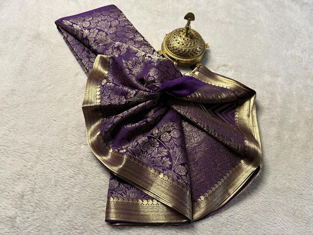 Shop the Elegance: Pure Brocade Mysore Silk Saree Collection - Image 14