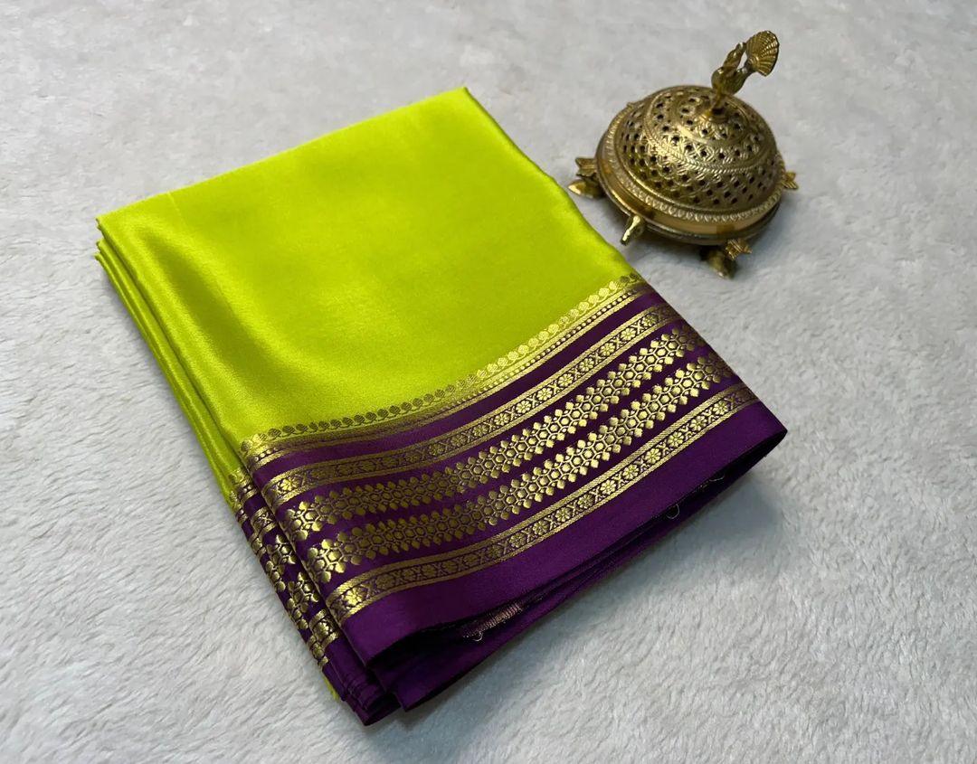 Cultural Charm: Pure Mysore Silk with Artistic Contrasts - Image 4