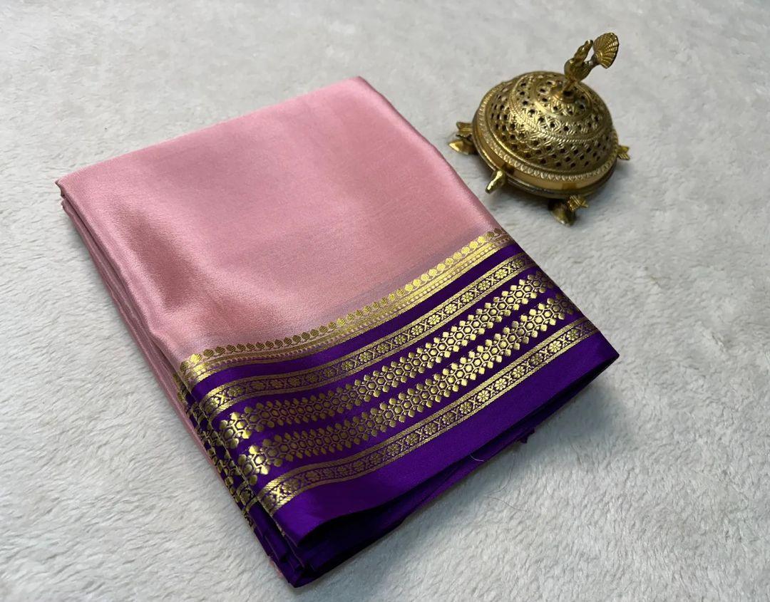 Ocean & Sky: Pure Silk Saree in Deep Contrasts - Image 4