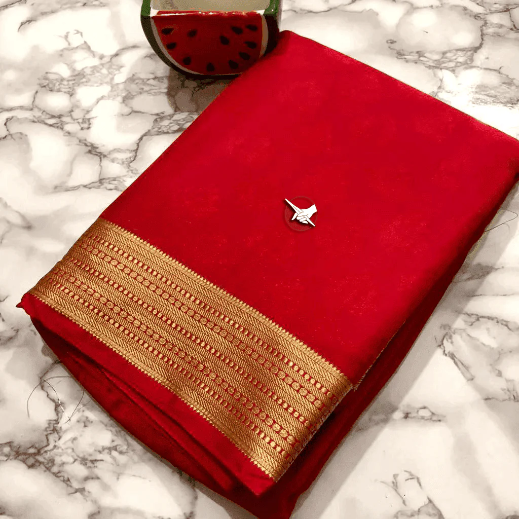 Exclusive Mysore Silk Saree – Traditional Zari Border Luxury - Image 5