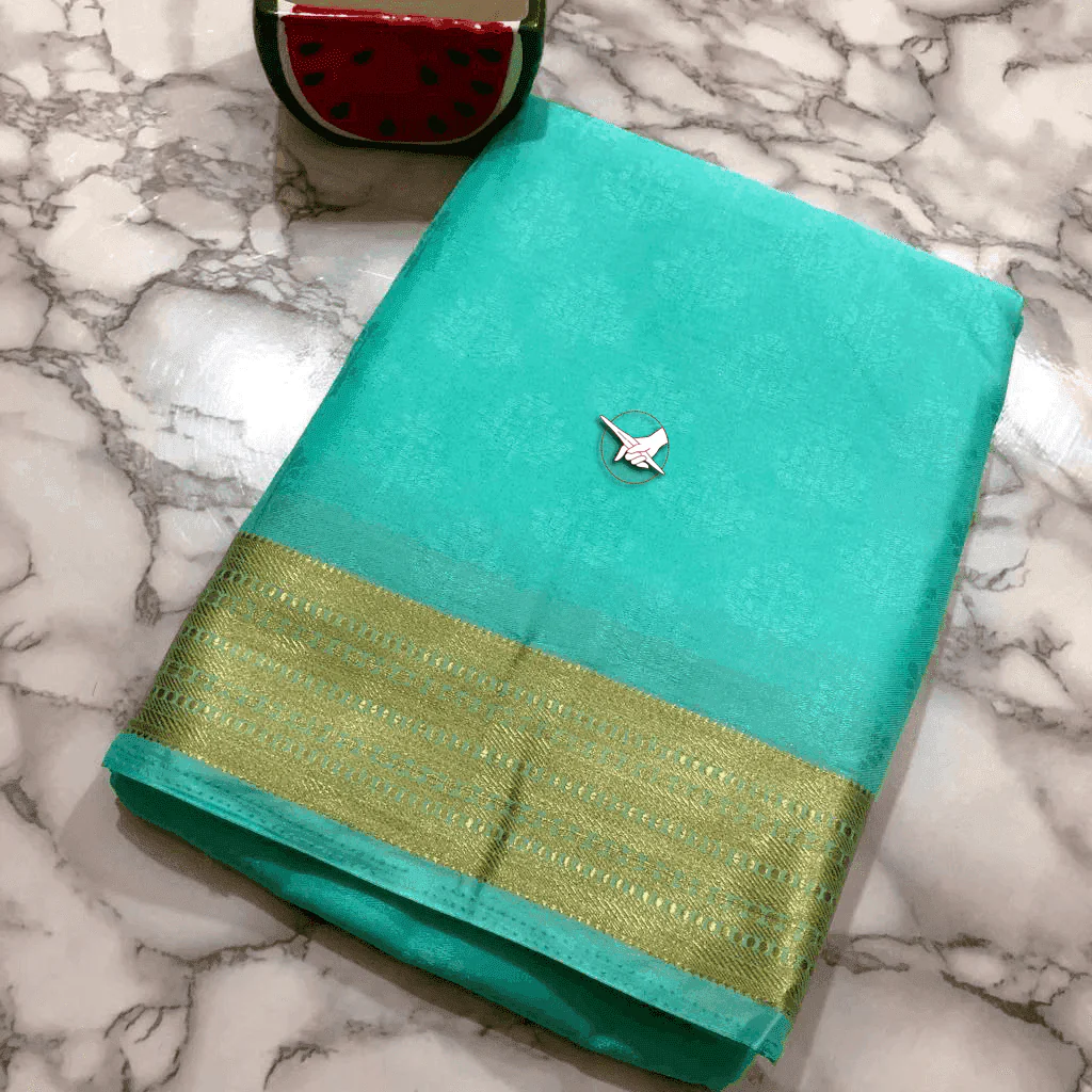 Exclusive Mysore Silk Saree – Traditional Zari Border Luxury - Image 6