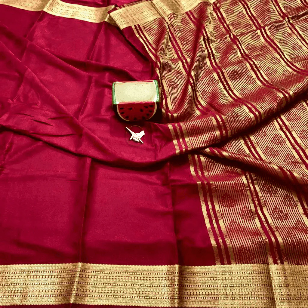 Exclusive Mysore Silk Saree – Traditional Zari Border Luxury - Image 9