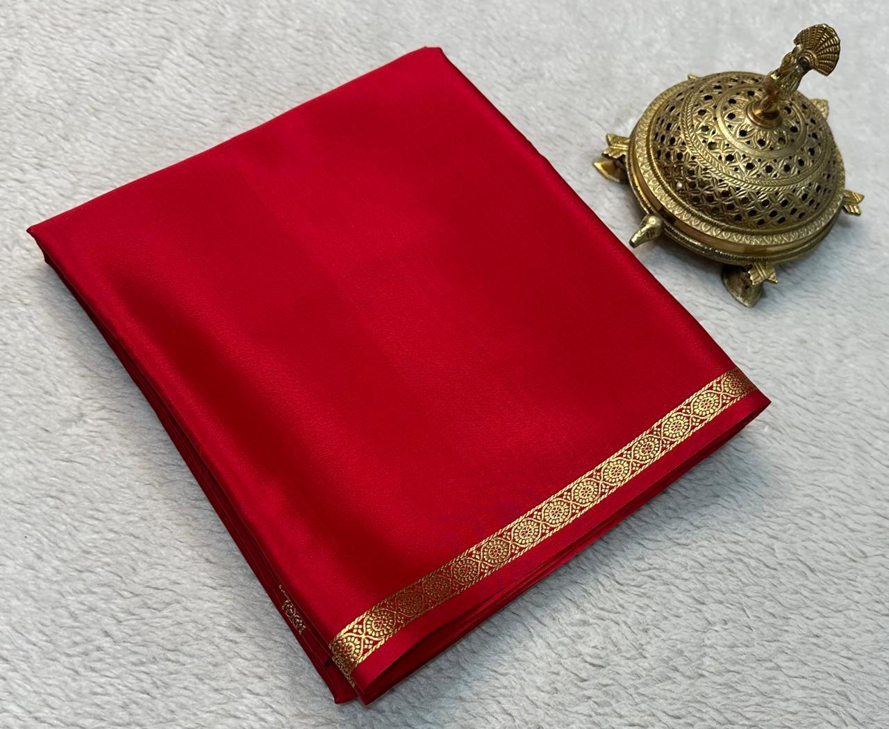 Sartorial Sophistication: Line Pallu Sarees with Petite Borders in Vibrant Solids - Image 3