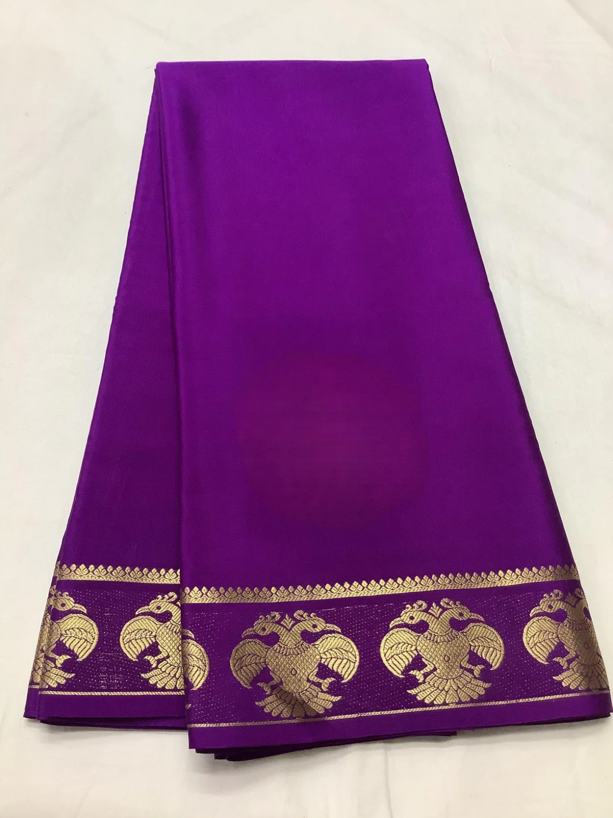 Semi Mysore Silk Saree with Stylish Contrast Color Borders - Image 11