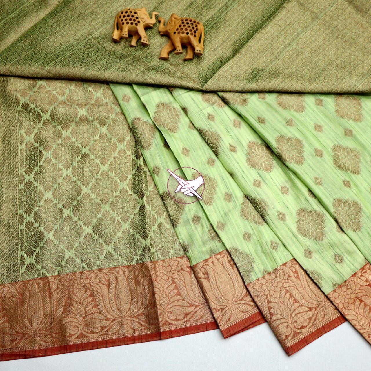 Premium Bridal Wear Silk Sarees – Handloom Zari Border Design - Image 12