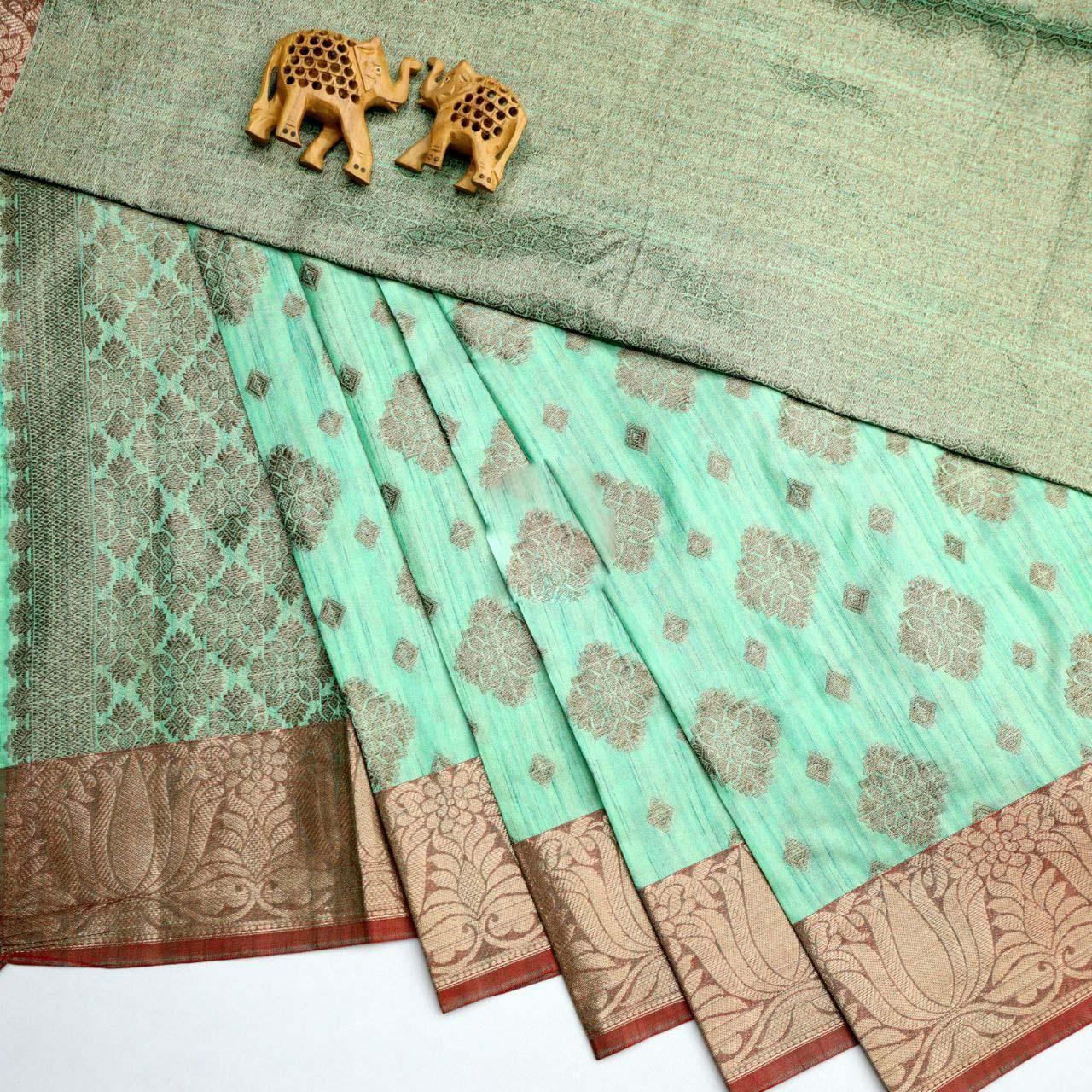 Premium Bridal Wear Silk Sarees – Handloom Zari Border Design - Image 8
