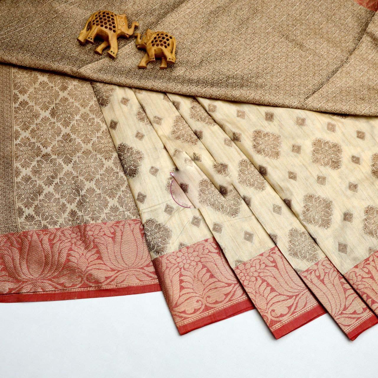 Premium Bridal Wear Silk Sarees – Handloom Zari Border Design - Image 10