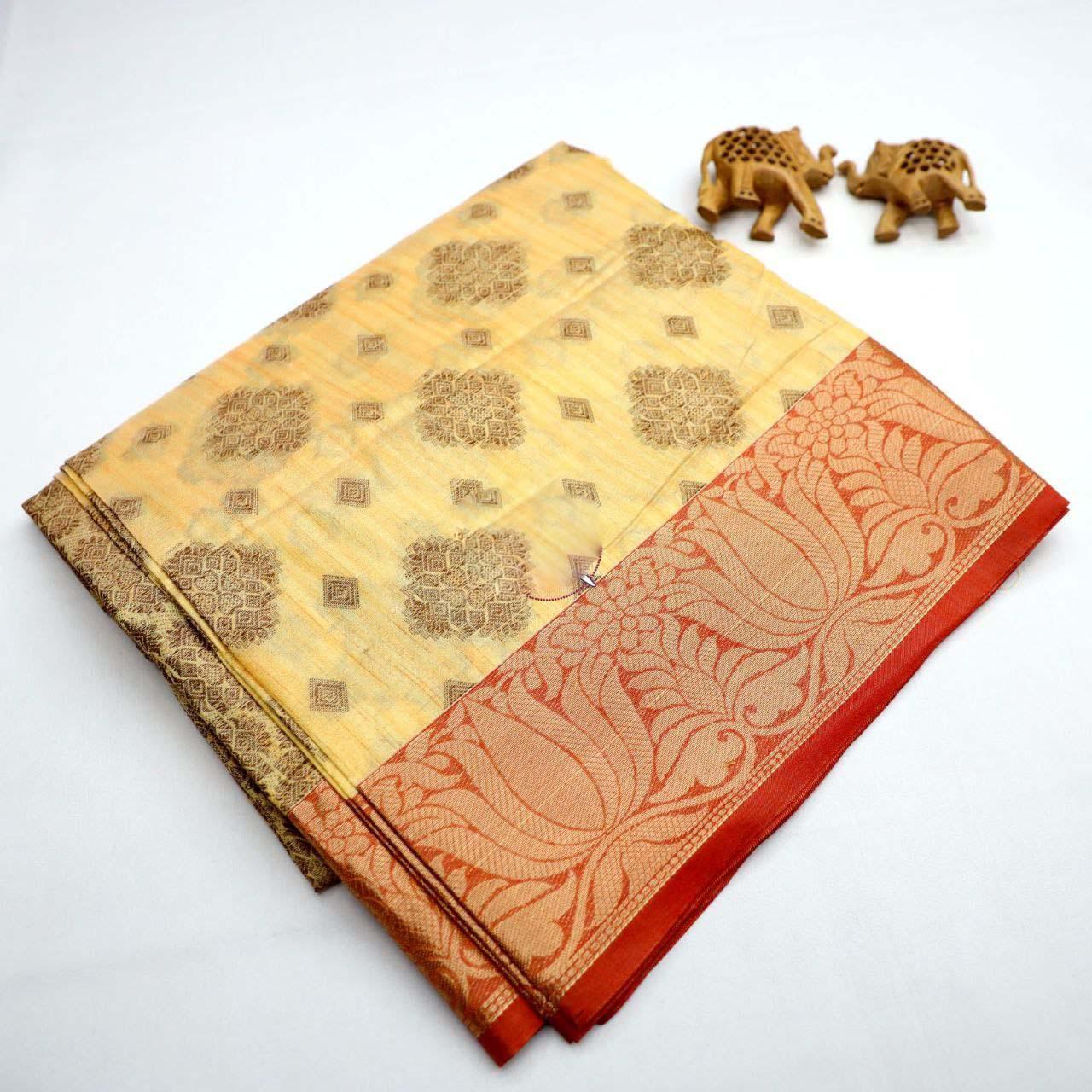Premium Bridal Wear Silk Sarees – Handloom Zari Border Design - Image 4