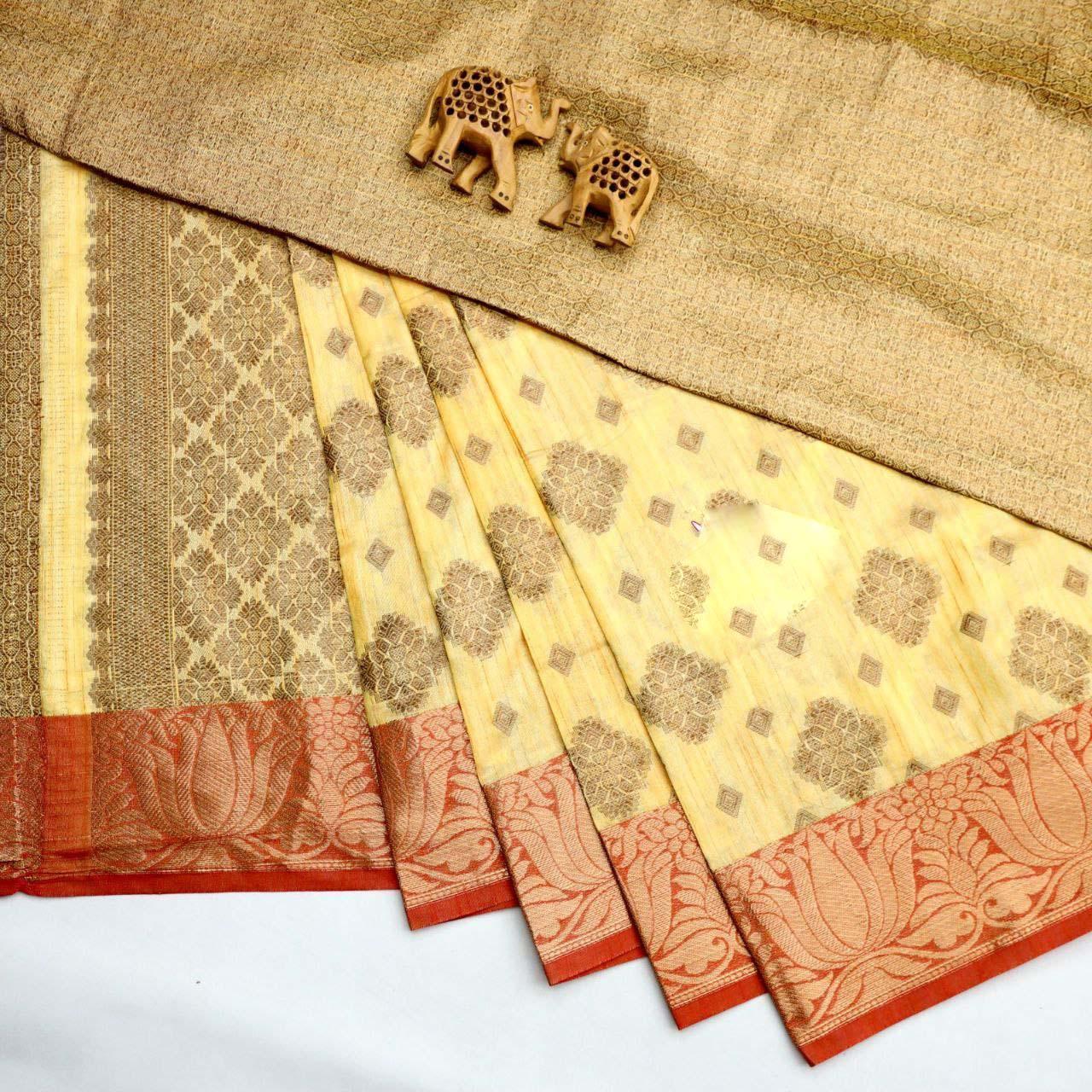 Premium Bridal Wear Silk Sarees – Handloom Zari Border Design - Image 9