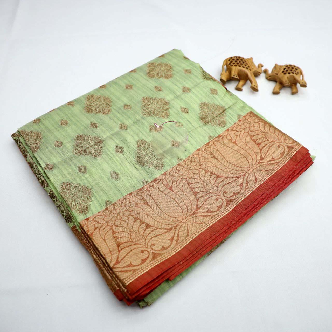 Premium Bridal Wear Silk Sarees – Handloom Zari Border Design - Image 3