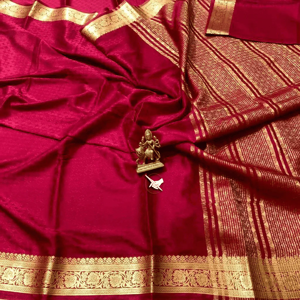 Exclusive Traditional Mysore Silk Sarees – Graceful Zari Border - Image 9
