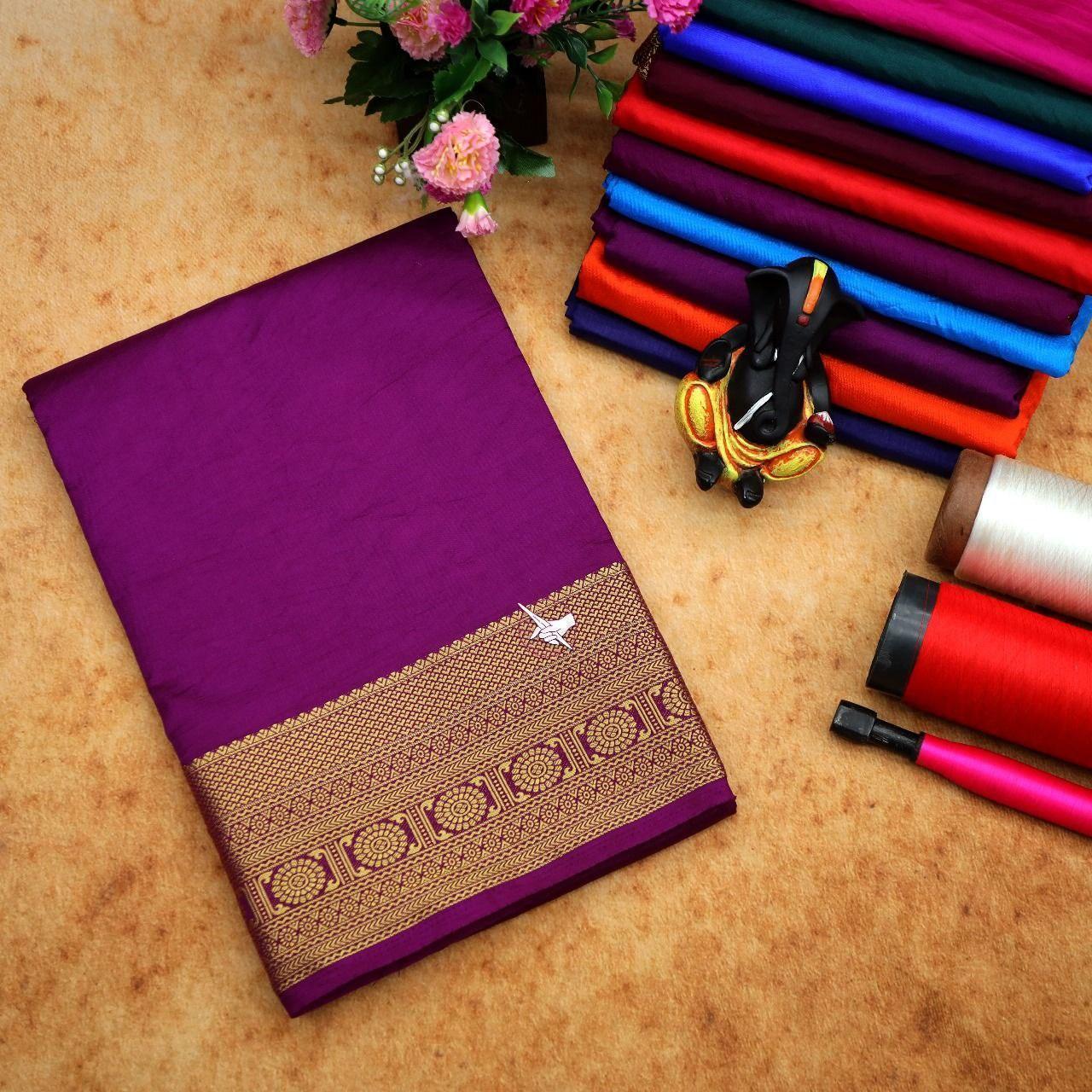 Authentic Mysore Silk Saree – Traditional Weaving With Zari Border - Image 11
