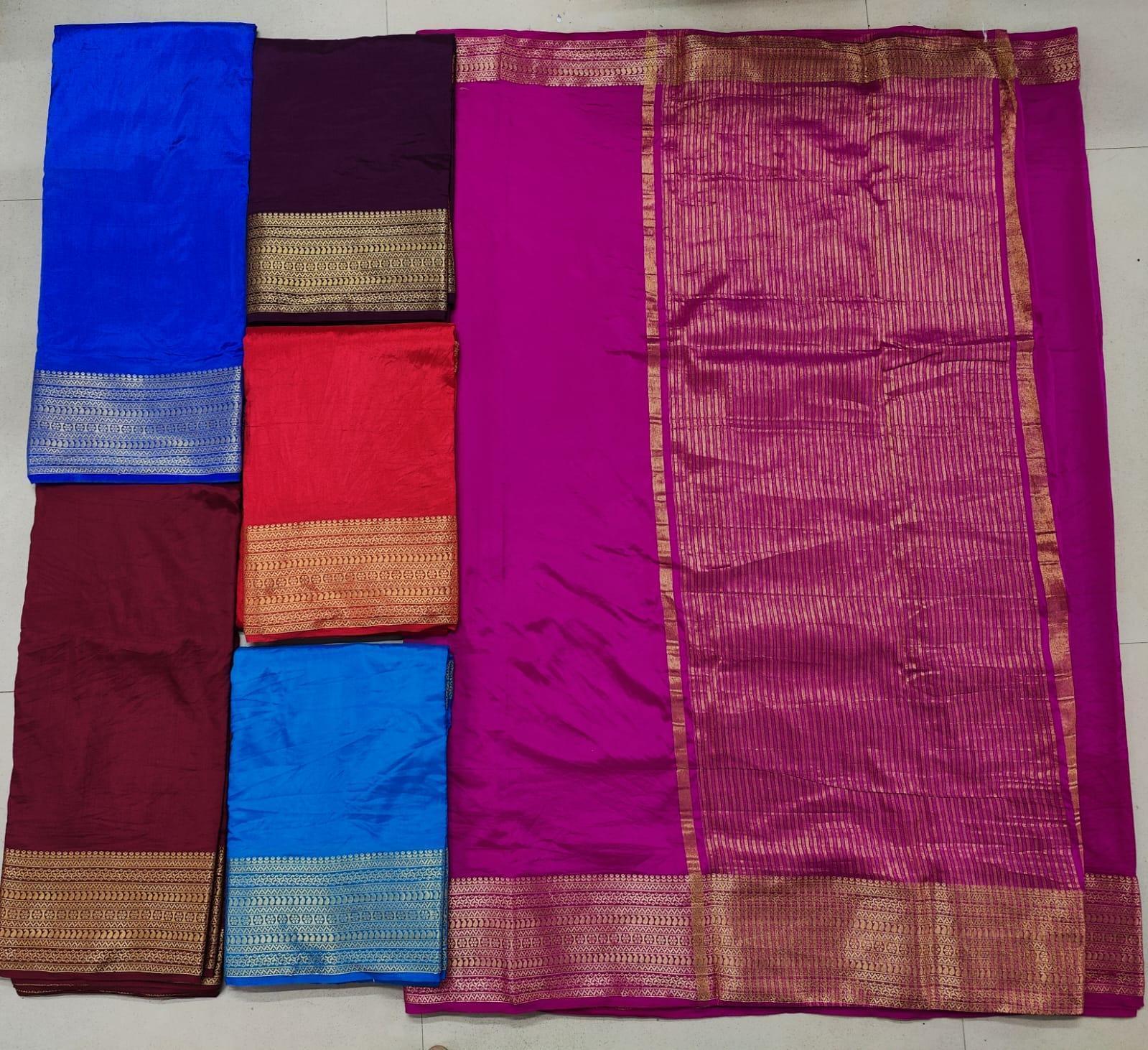 Authentic Mysore Silk Saree – Traditional Weaving With Zari Border - Image 12